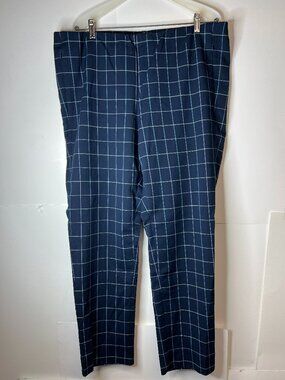 J Jill Women's Size 18 Blue Plaid Essential Stretch Cotton Ankle Pants Crop NWT